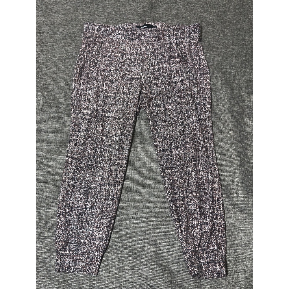 Torrid Womens 1 Jogger Pants Tweed Print Black Pink Knit Pull On Stretch